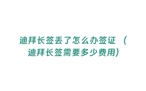迪拜长签丢了怎么办签证 （迪拜长签需要多少费用）