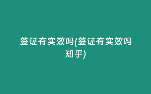 签证有实效吗(签证有实效吗知乎)插图 签证有实效吗(签证有实效吗知乎)