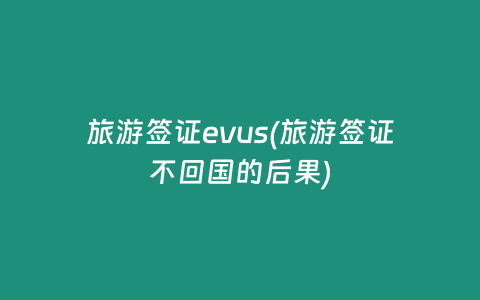 旅游签证evus(旅游签证不回国的后果)