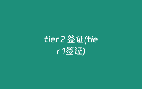 tier 2 签证(tier 1签证)