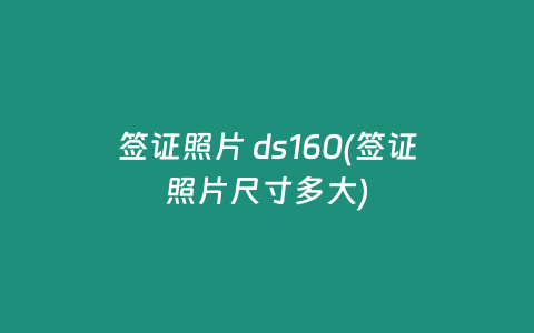 签证照片 ds160(签证照片尺寸多大)