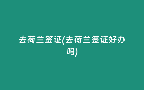 去荷兰签证(去荷兰签证好办吗)