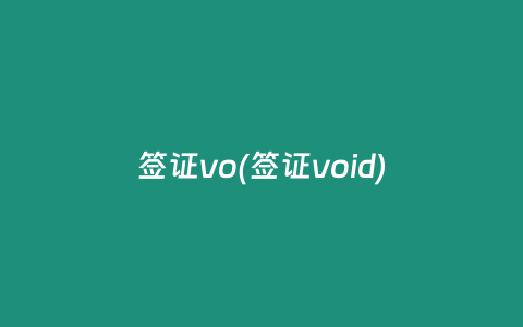 签证vo(签证void)