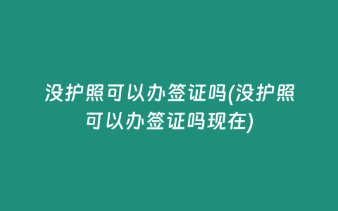 没护照可以办签证吗(没护照可以办签证吗现在)