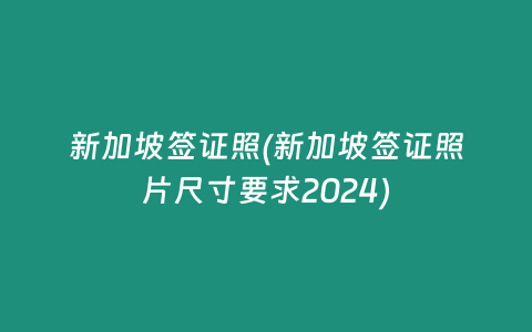 新加坡签证照(新加坡签证照片尺寸要求2024)