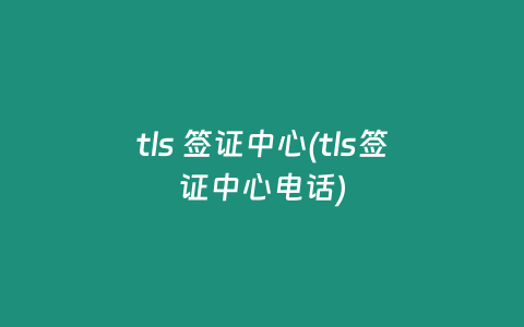 tls 签证中心(tls签证中心电话)
