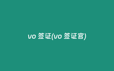 vo 签证(vo 签证官)