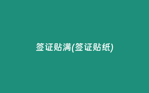 签证贴满(签证贴纸)