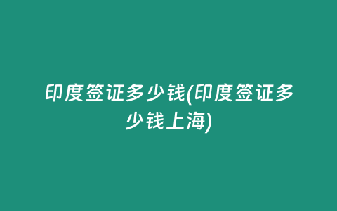 印度签证多少钱(印度签证多少钱上海)