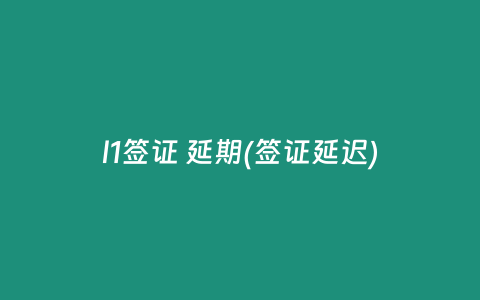 l1签证 延期(签证延迟)
