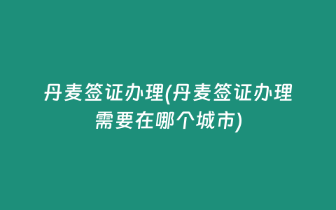 丹麦签证办理(丹麦签证办理需要在哪个城市)