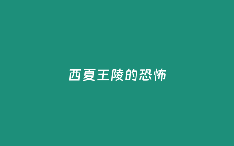 西夏王陵的恐怖
