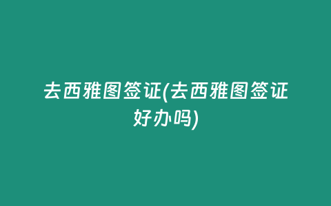 去西雅图签证(去西雅图签证好办吗)