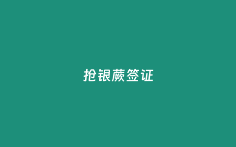 抢银蕨签证