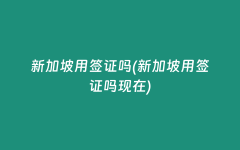 新加坡用签证吗(新加坡用签证吗现在)