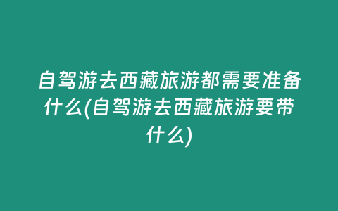 自驾游去西藏旅游都需要准备什么(自驾游去西藏旅游要带什么)
